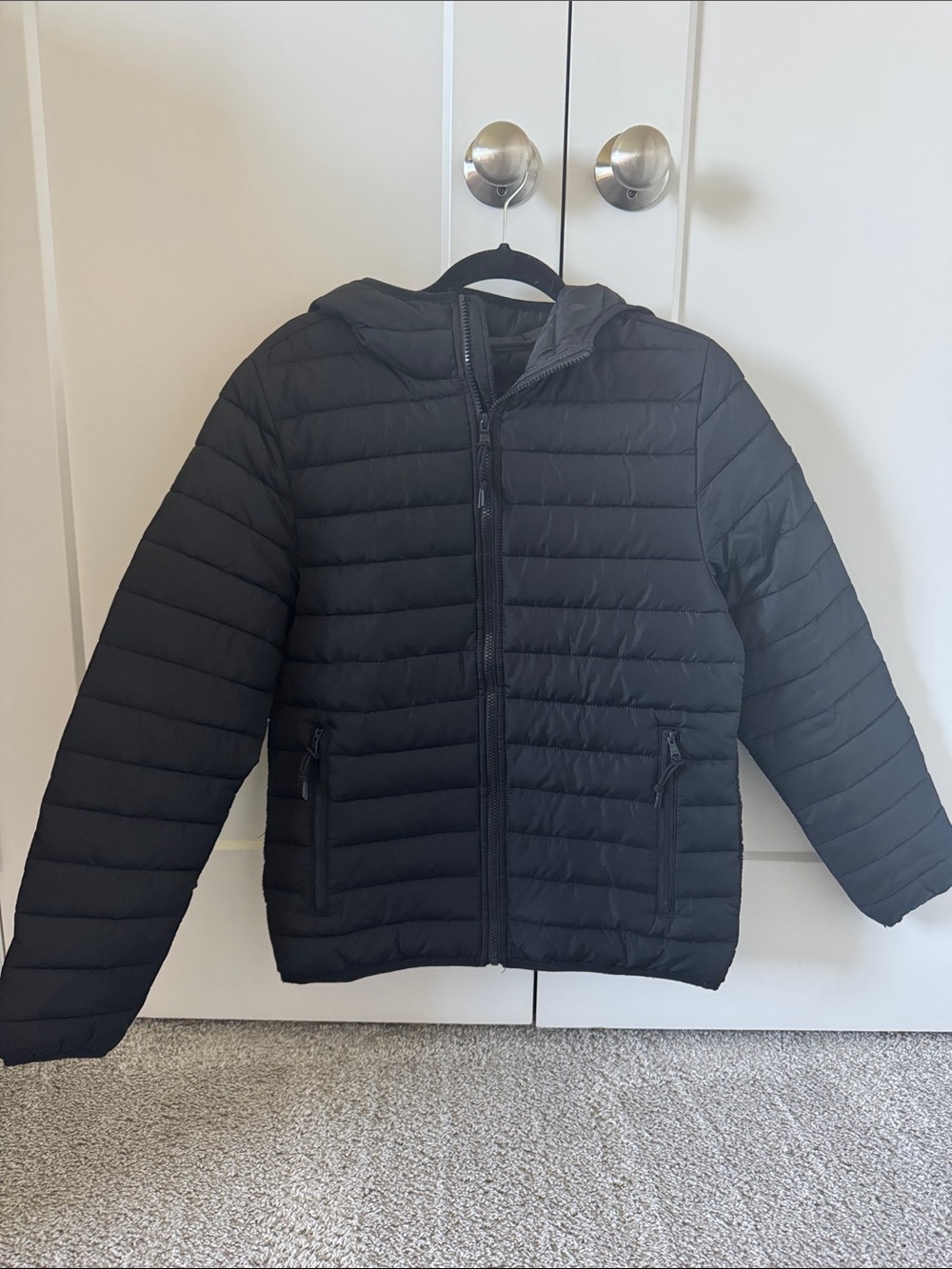 Men’s Aero Black Hooded Puffer Jacket